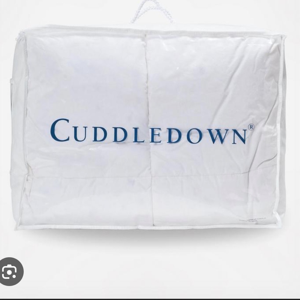 Cuddledown Luxurious White Damask Stripe 100% Down Comforter
